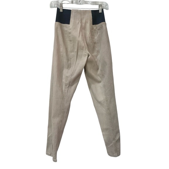 DG2 Diane Gilman size PXS Jeans Zipper ankle elastic at waist khaki tan beige - Picture 5 of 7